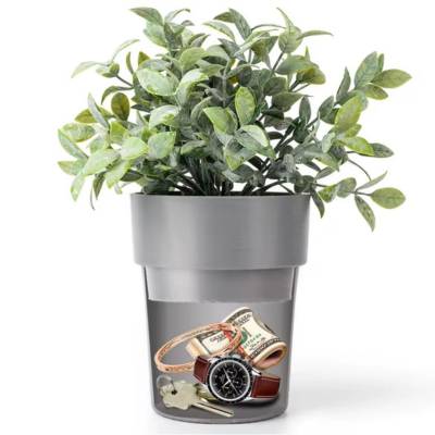 Pot de fleurs coffre-fort